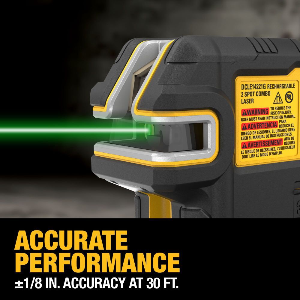 DEWALT USB Rechargeable Green 2 Spot & Cross Line Laser Base Kit, large image number 3