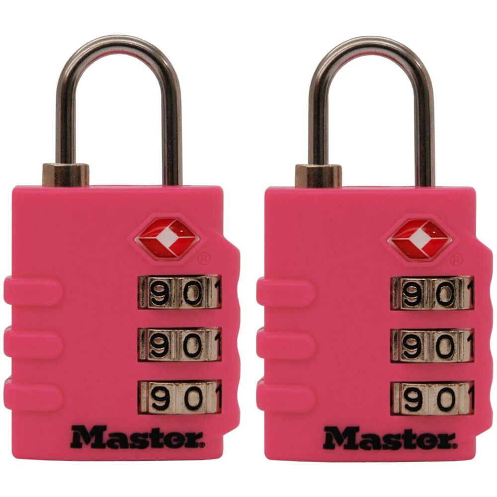 Master Lock Luggage Lock 1 3/8in 3 Dial Combination 2pk 4684T Acme Tools