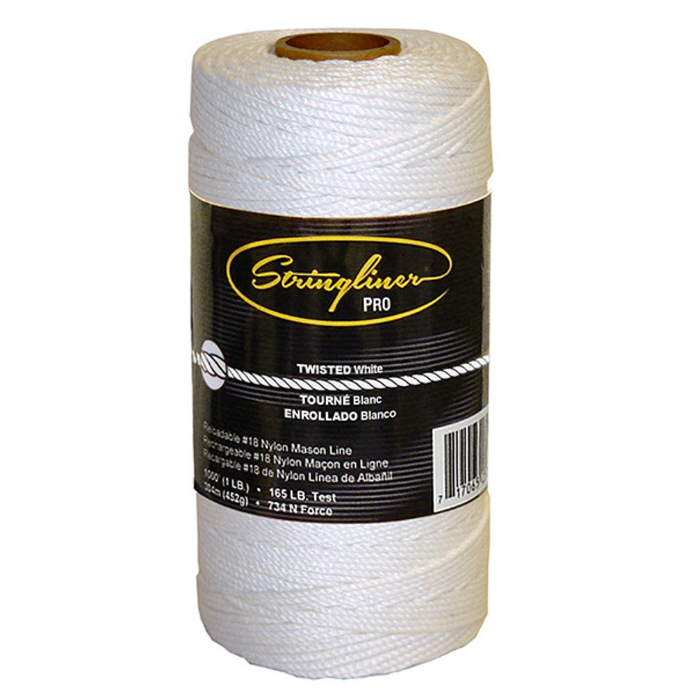Stringliner #18 Construction Replacement Roll Twisted White 1080 ft, large image number 1