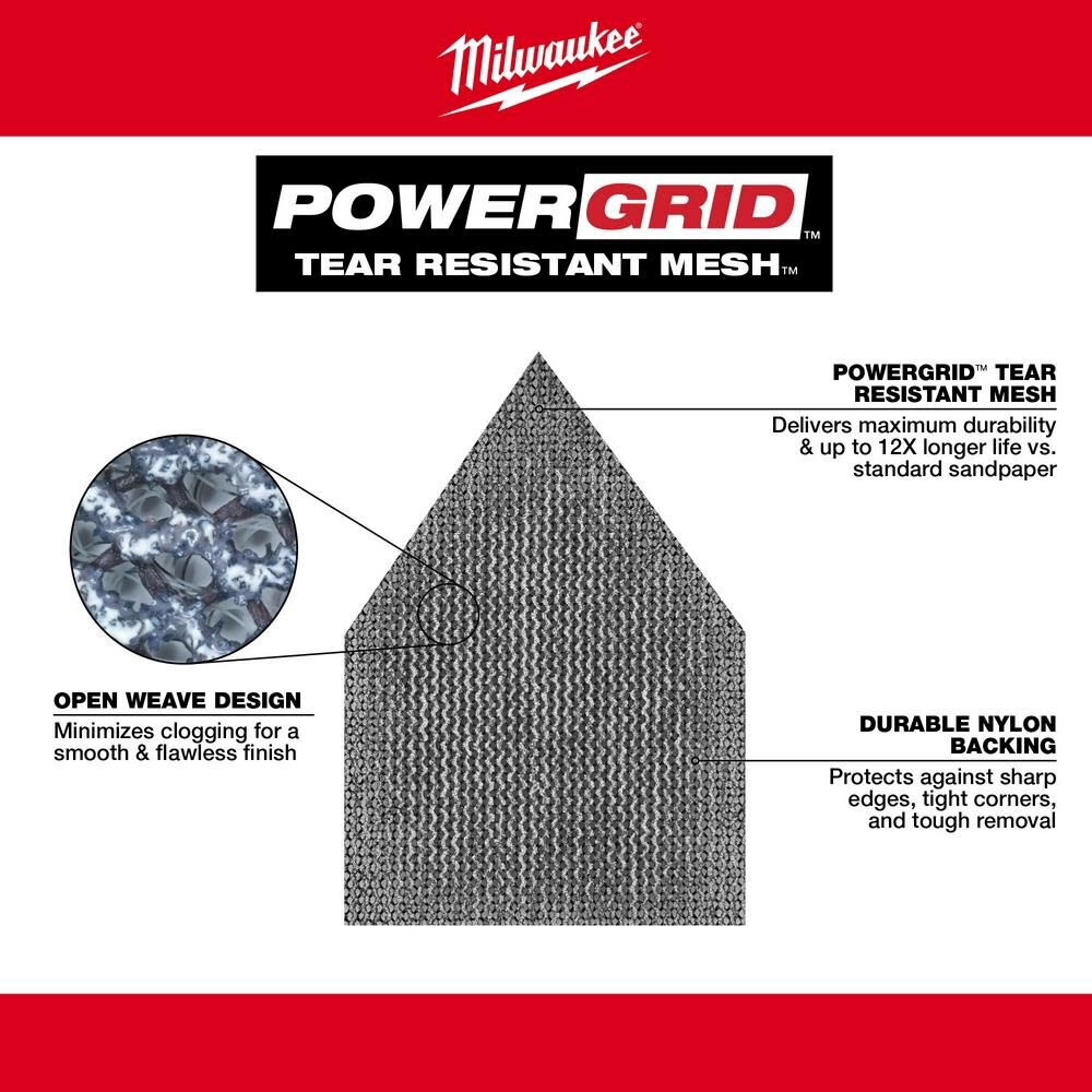 Milwaukee 320 Grit Mesh Sanding Sheets for M12 Orbital Detail Sander 12pk, large image number 4