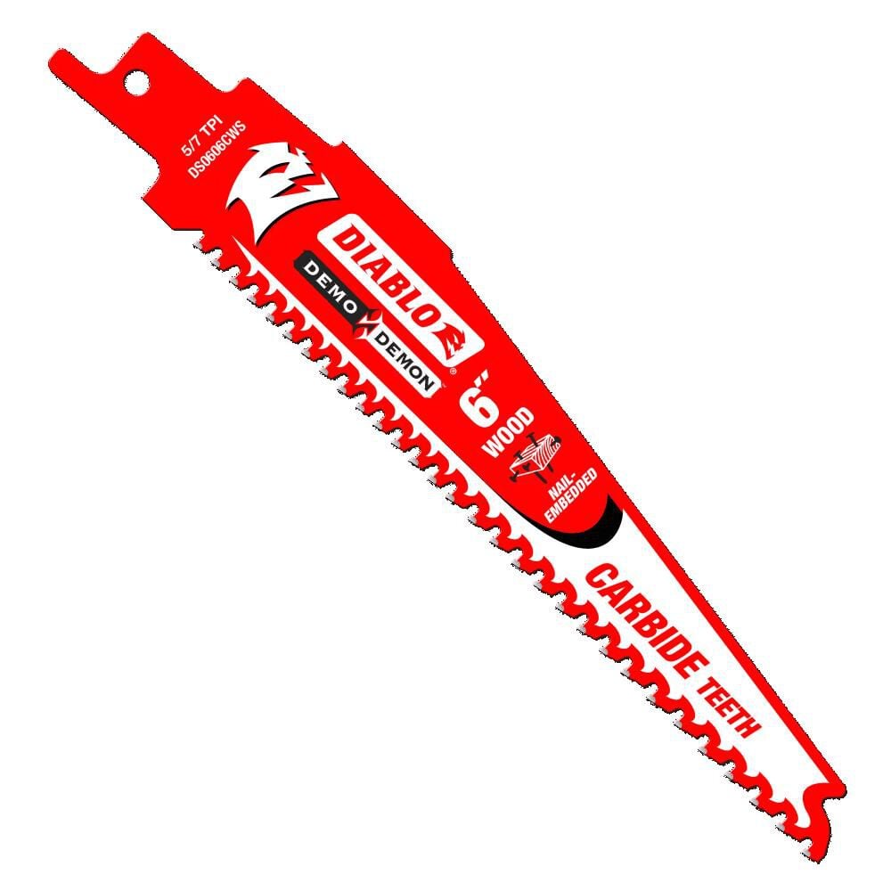 Diablo Tools 6in Demo Demon Carbide Recip Blade for Nail-Embedded Wood, large image number 1