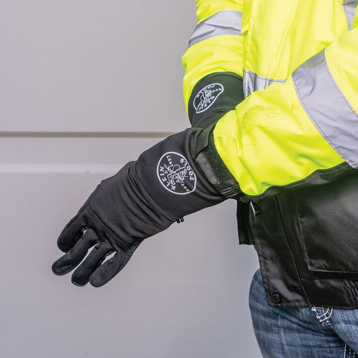 Klein Tools Rechargeable Heated Work Glove Liners with Knit Dipped Gloves, Large, large image number 4