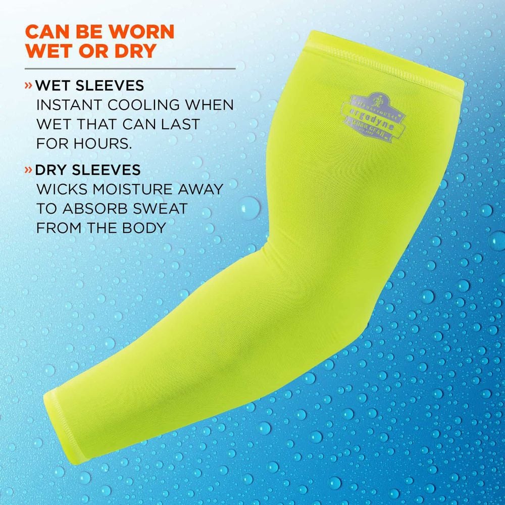 Ergodyne Chill Its 6690 Lime Cooling Arm Sleeves Medium, large image number 3
