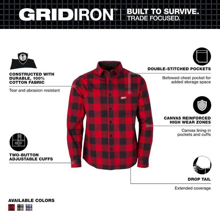 Milwaukee GRIDIRON Flannel Shirt, large image number 1