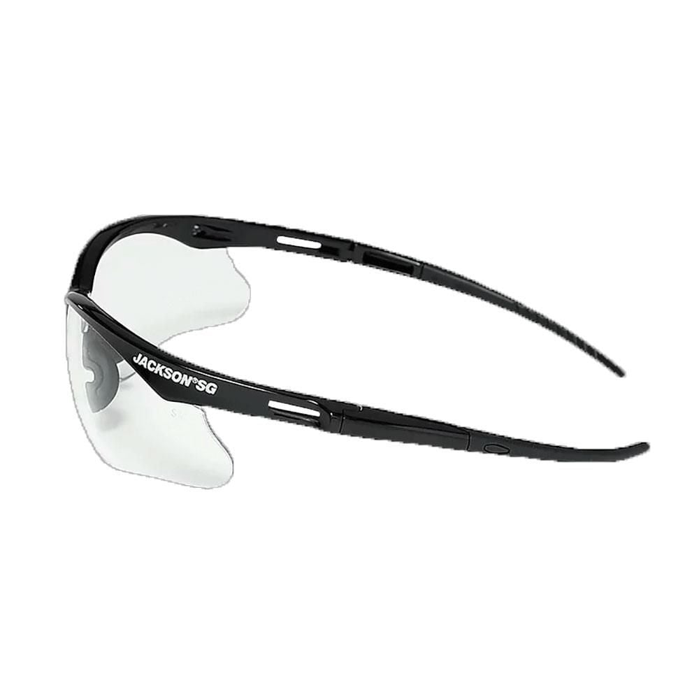 Jackson Safety Lightweight Ultra-Strong SG Safety Glasses with Soft Touch Temples and Flexible Nose Piece Anti-Fog Coating Clear Lens Black Frame 1 Pair, large image number 3