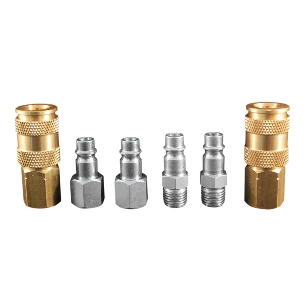 Milton S-217 1/4in NPT HIGHFLOWPRO V-Style/European Interchange Air Coupler and Plug Fitting Kit (High Volume Low Pressure Application) -6 Piece, large image number 1