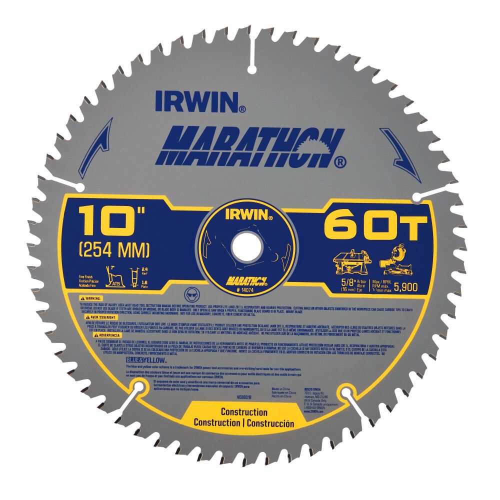 Irwin Tools Marathon Carbide Table / Miter Circular Blade 10in, large image number 1