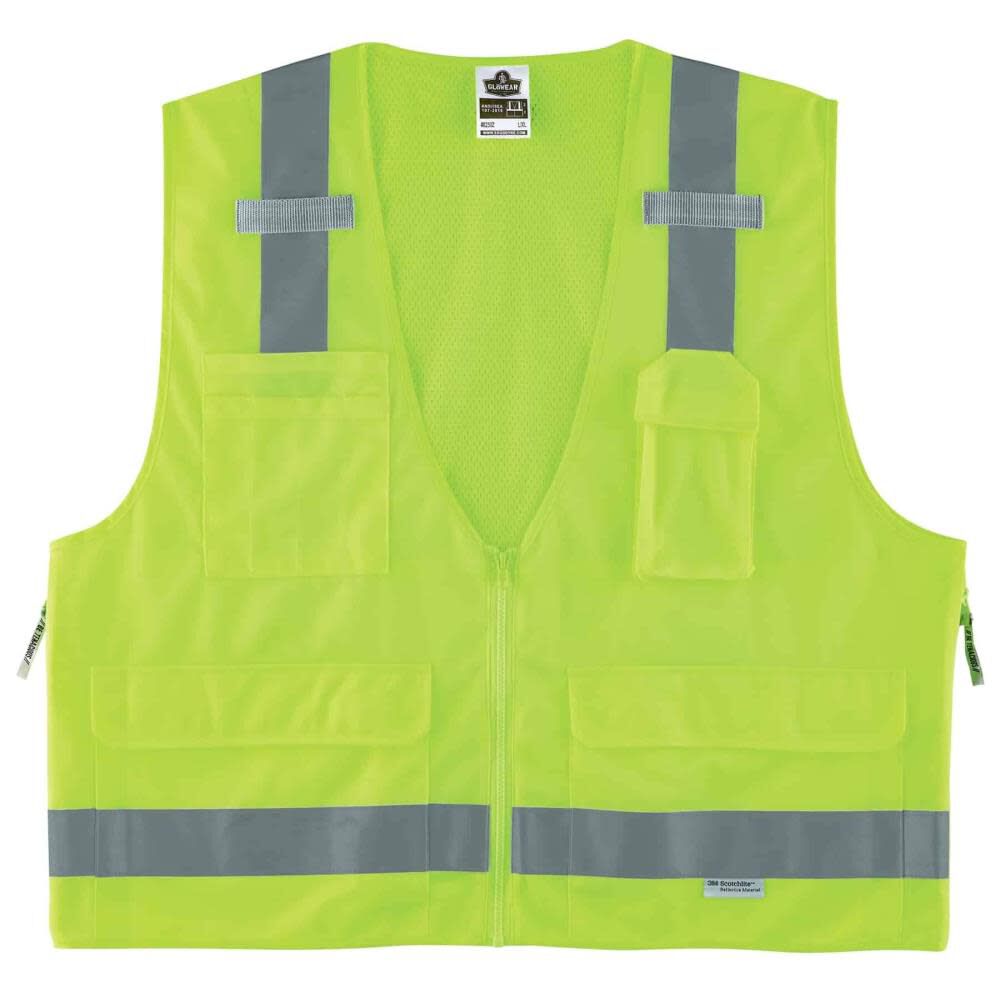 Ergodyne GloWear 8250Z Type R Class 2 Surveyors Vest Lime Size Small/Medium – 21423