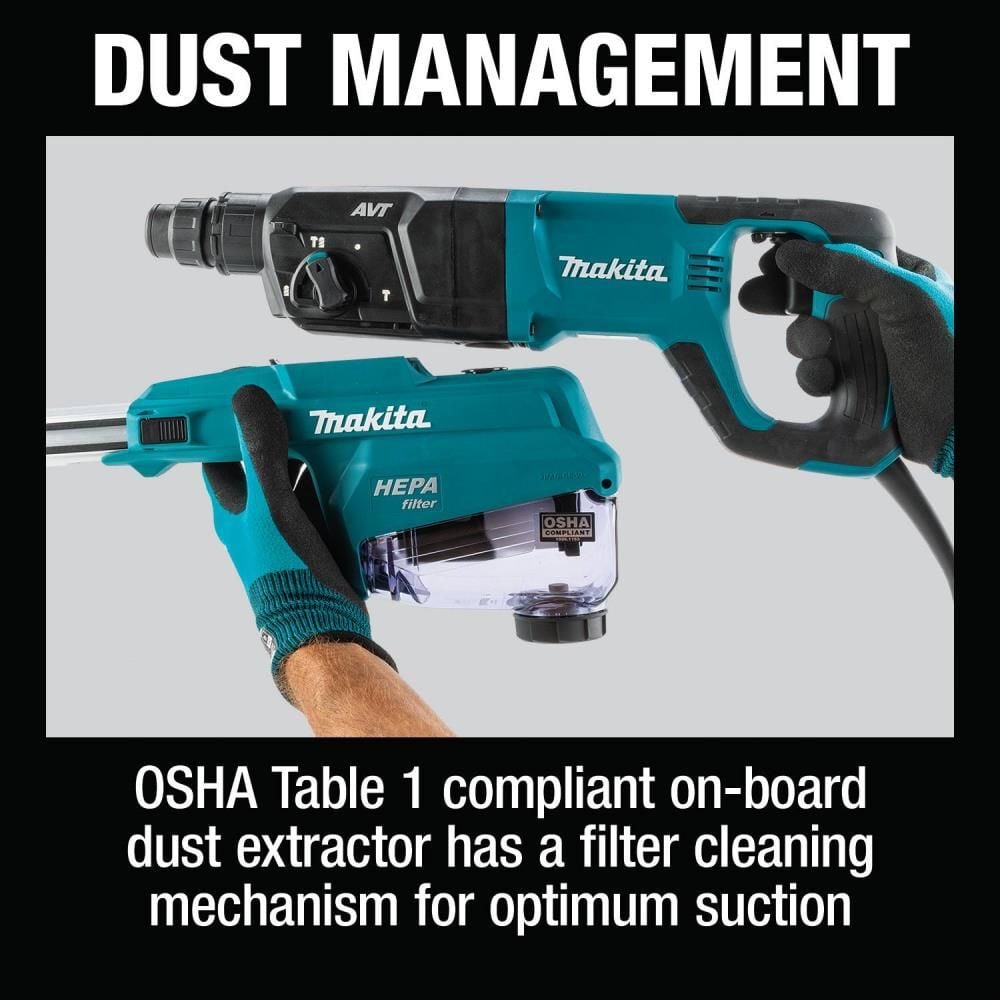 Makita 1 Inch SDS-PLUS AVT Rotary Hammer with HEPA Dust Extractor (D-handle), large image number 18
