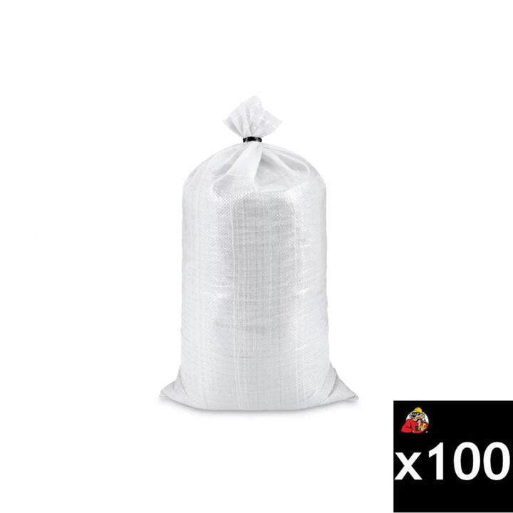 Commercial Supply 14 Inch x 26 Inch Polypropylene Sand Bag 100 Piece Bundle