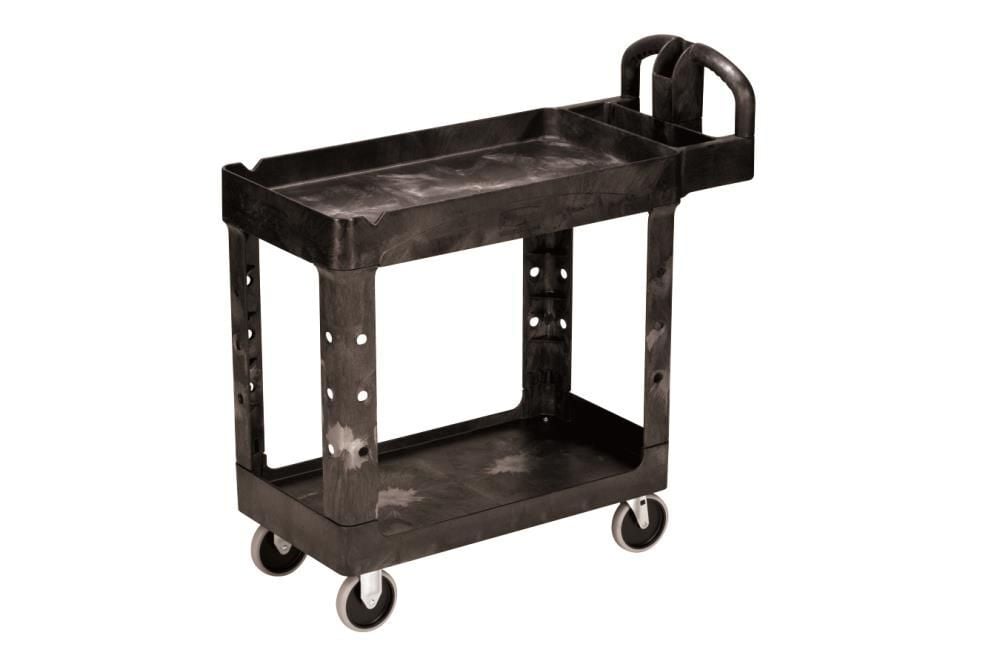 Rubbermaid Heavy Duty 2-Shelf Utility Cart with Lipped Shelf Small, large image number 1