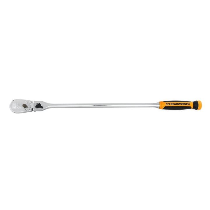 GEARWRENCH 1/2in Drive 90 Tooth Dual Material Locking Flex Head Teardrop Ratchet 24in, large image number 0