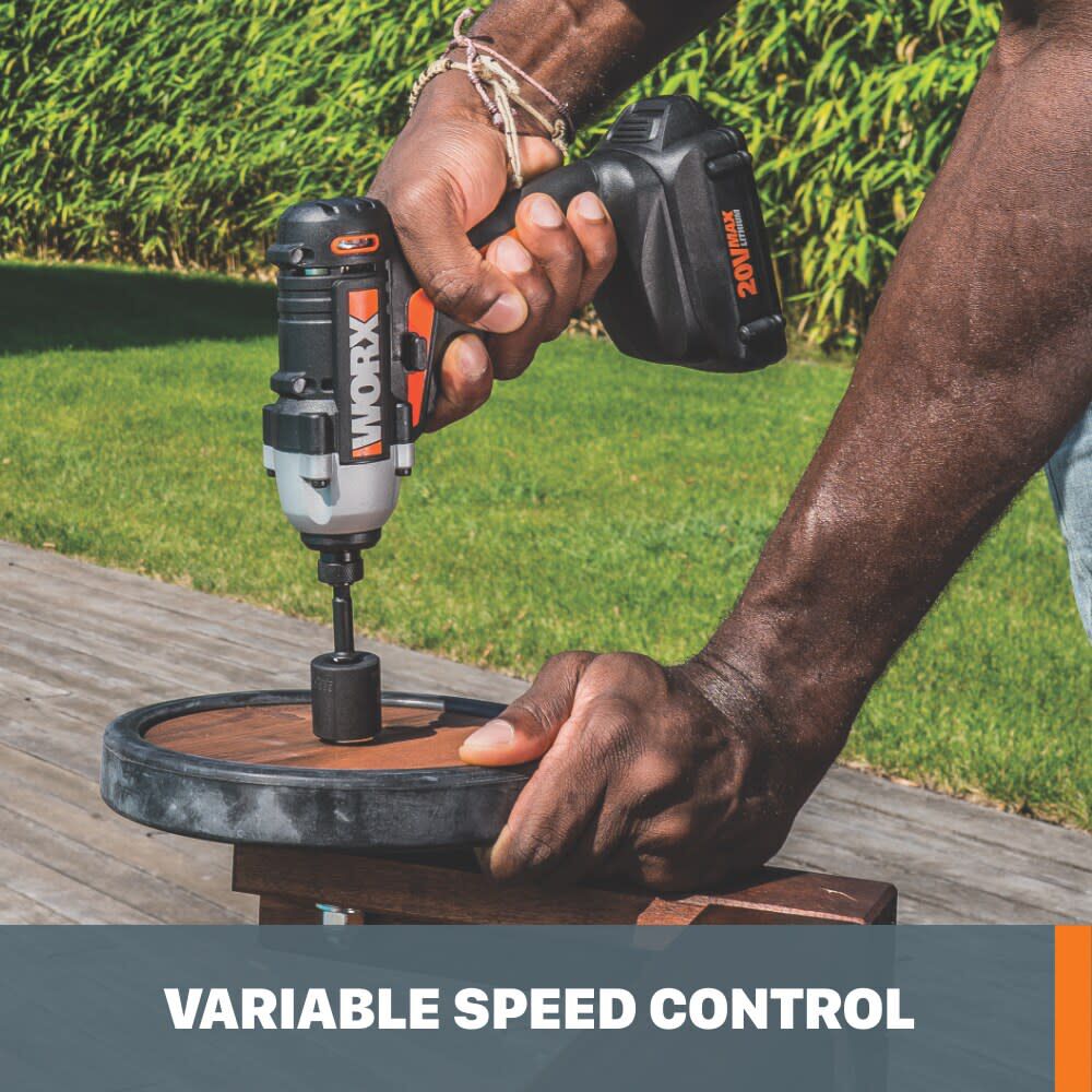 Worx 20V Cordless Li-Ion Battery-Powered Impact Driver Kit, large image number 7