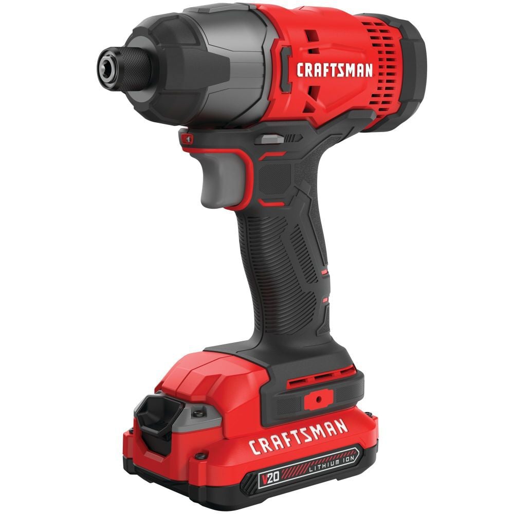 CRAFTSMAN V20* Cordless 1/4 Inch Impact Driver 1 Battery Kit - CMCF800C1