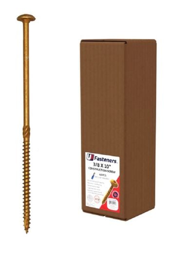 U2 Fasteners Construction Screw 3/8 Inch X 10 Inch, 40ct