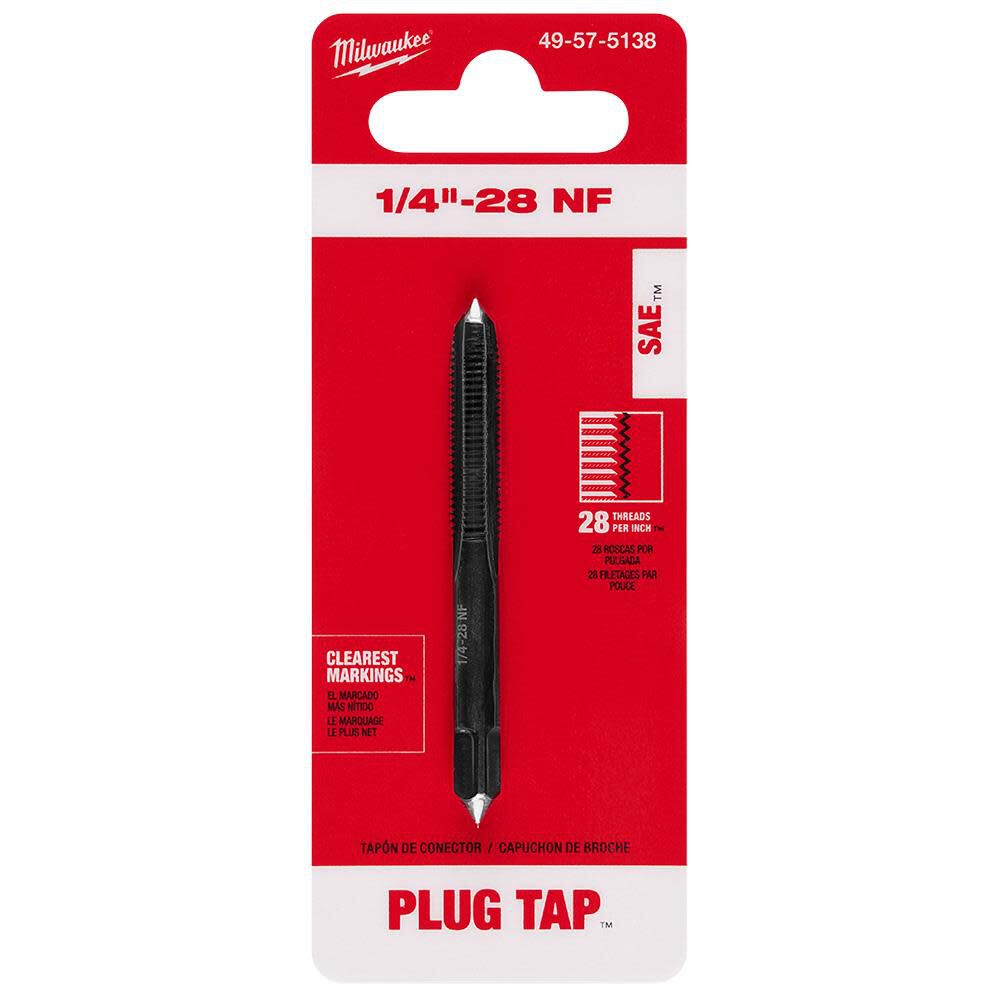 Milwaukee 1/4 in -28 NF Straight Flute Plug Tap, large image number 12
