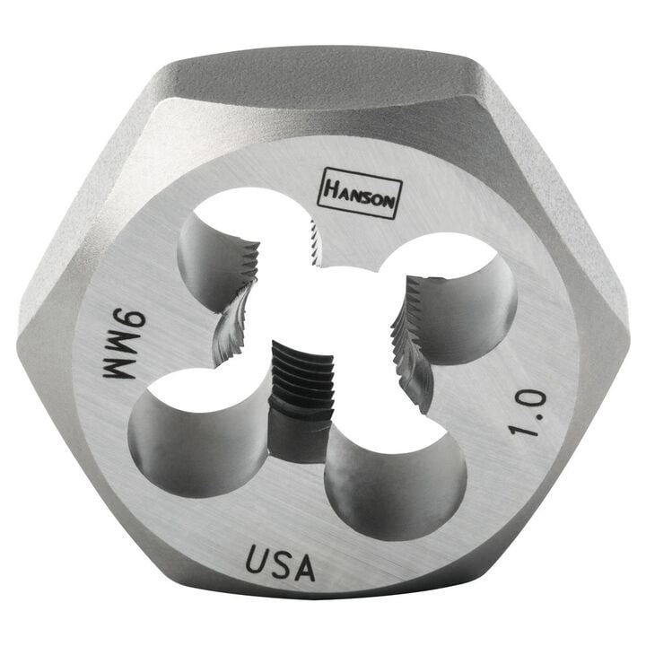 Irwin Hanson 9 mm x 1 Inch High Carbon Steel Hexagon Metric Die - Carded