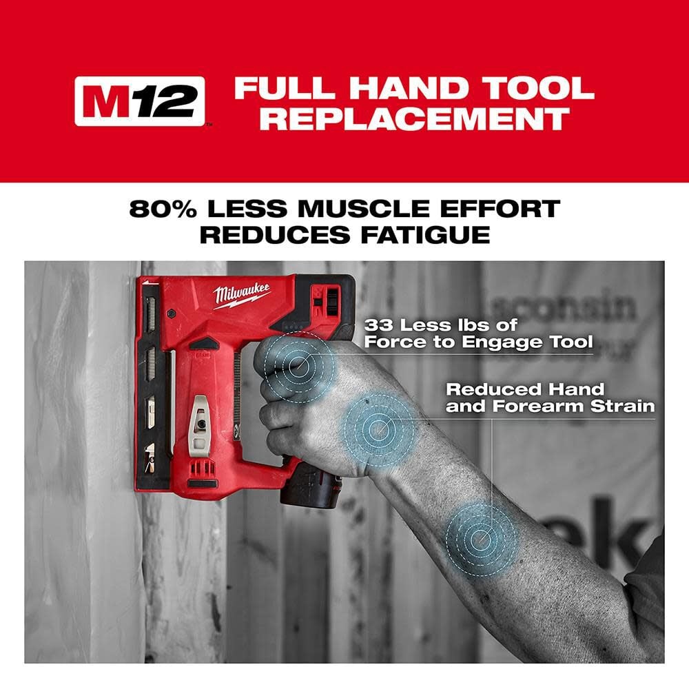 Milwaukee M12 3 8 In Crown Stapler Bare Tool 2447 20 - Image 5