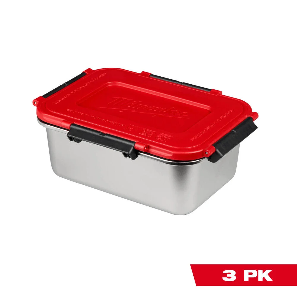 Milwaukee Stainless Steel Containers for M18 Jobsite Lunch Warmer 3 Pieces, large image number 1