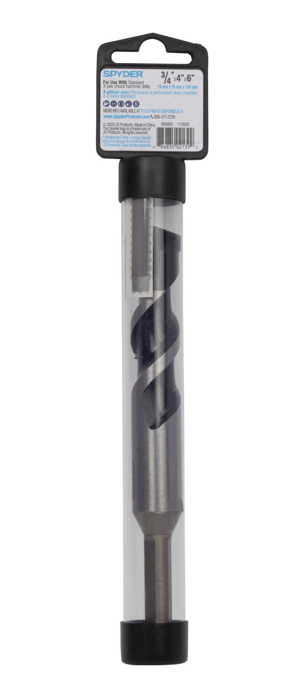 Spyder 3/4 Inch x 6 Inch Carbide-Tipped Impact Shank Hammer Drill Bit, large image number 10