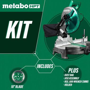 Metabo HPT 10in Compound Miter Saw, large image number 2