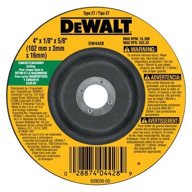 DEWALT 9 In. X1/ 4 In. Masonry Wheel, large image number 0