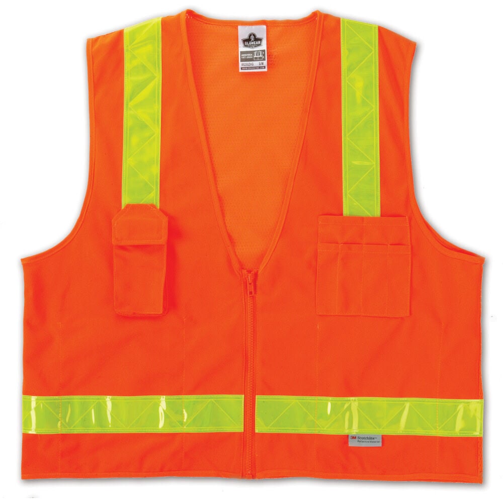 Ergodyne GloWear 8250ZHG Class 2 Orange Surveyors Vest Size Large/XL – 21435