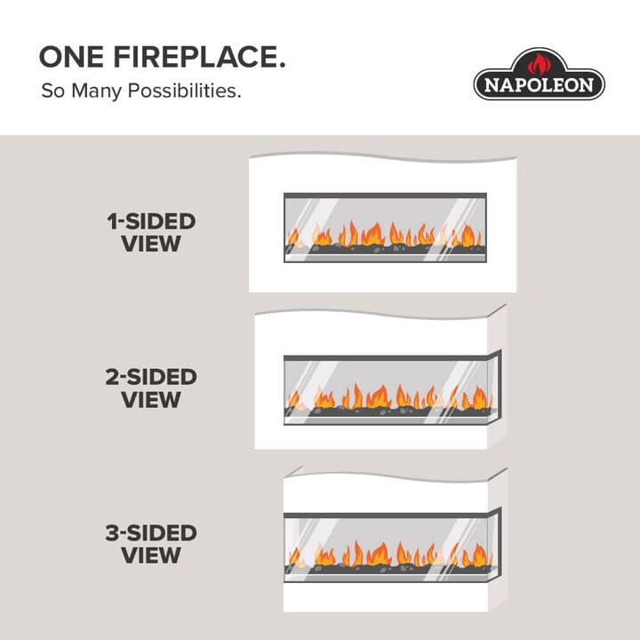 Napoleon Astound 62 Inch Black Single-Sided FlexMount Electric Fireplace, large image number 4