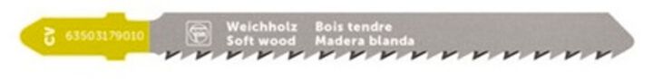 Fein 3 Inch 10 TPI Chrome-Vanadium Jigsaw Blades, 5 Pack, large image number 1