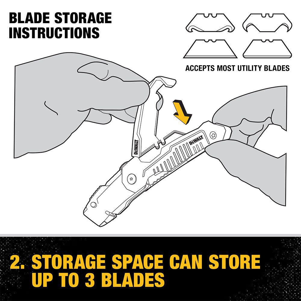 DEWALT Folding Retractable Utility Knife, large image number 2