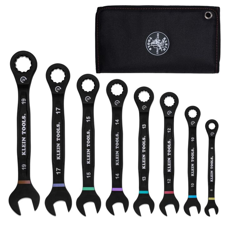 Klein Tools Ratcheting Combination Wrench Set Metric 8 Pieces, large image number 6