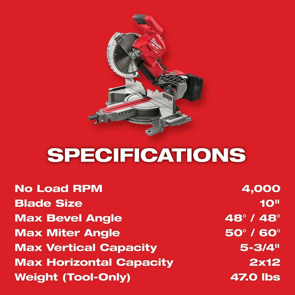 Milwaukee M18 FUEL HIGH DEMAND 10inch Miter Saw (Bare Tool), large image number 8