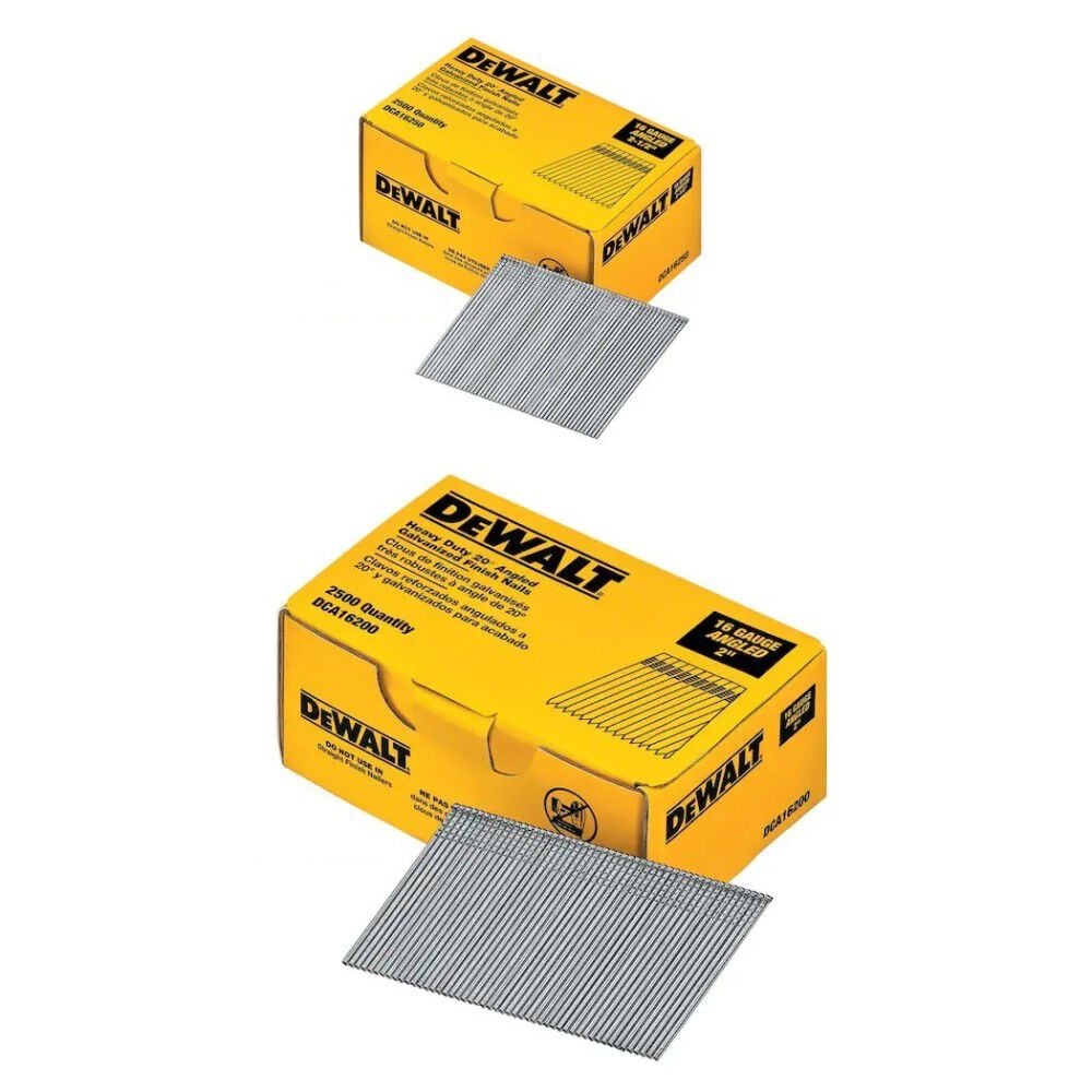 DEWALT 16-Gauge 2 Inch & 2-1/2 Inch Angled Finish Nails Bundle – DEW000011338