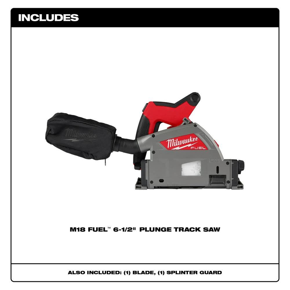 Milwaukee M18 FUEL 6 1/2 Plunge Track Saw (Bare Tool) 55inch Guide