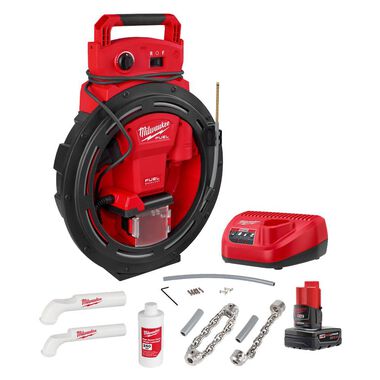 Milwaukee M12 FUEL High Speed Chain Snake for 1-1/4 Inch-2 Inch Pipes