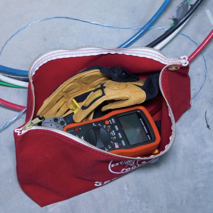 Klein Tools Canvas Tool Bag with Zipper Red, large image number 2
