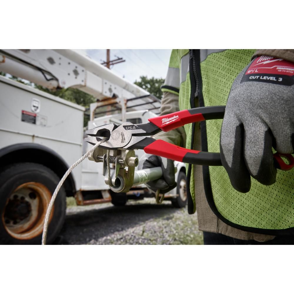 Milwaukee 9inch Linemans Comfort Grip Pliers (USA), large image number 6