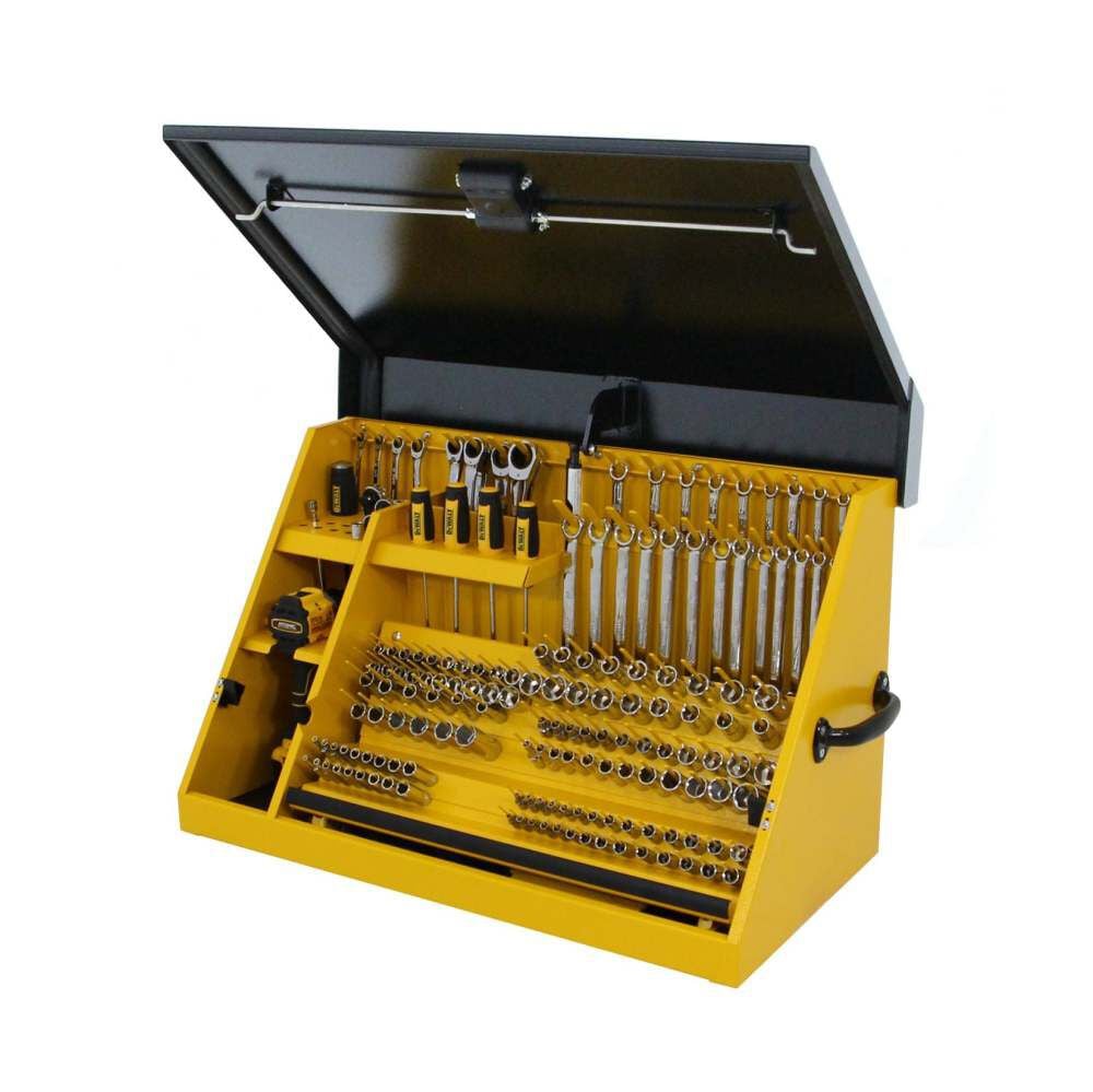 DEWALT 36 Inch x 17 Inch Black Lid and Yellow Body Triangle Toolbox – TOOLBOX ONLY – DXTB36BY