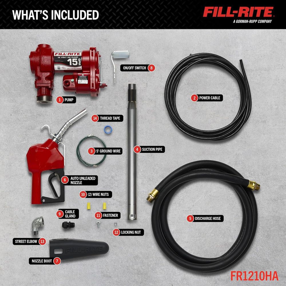 Fill-Rite 12VDC 15 Gpm Heavy-Duty Fuel Transfer Pump With Nozzle, large image number 3
