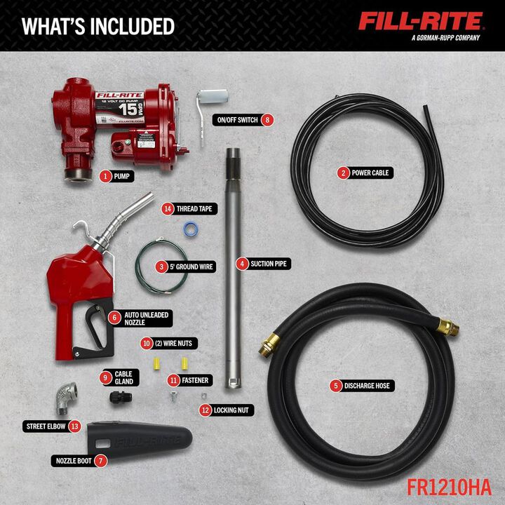 Fill-Rite 12VDC 15 Gpm Heavy-Duty Fuel Transfer Pump With Nozzle, large image number 2