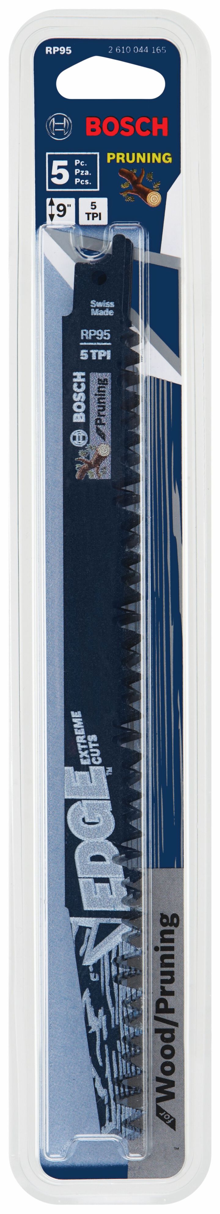 Bosch 9 Inch 5 TPI Edge Reciprocating Saw Blades for Pruning 5 Piece, large image number 1