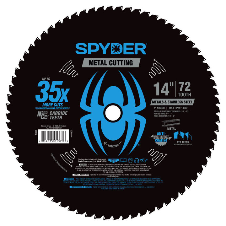 Spyder 14 Inch 72T Saw Blade for Metals and Stainless Steel, large image number 1