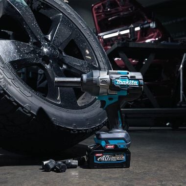 Makita 40V max XGT Brushless Cordless 4-Speed High-Torque 1/2 Inch Square Drive Impact Wrench 2.5Ah Kit with Friction Ring Anvil