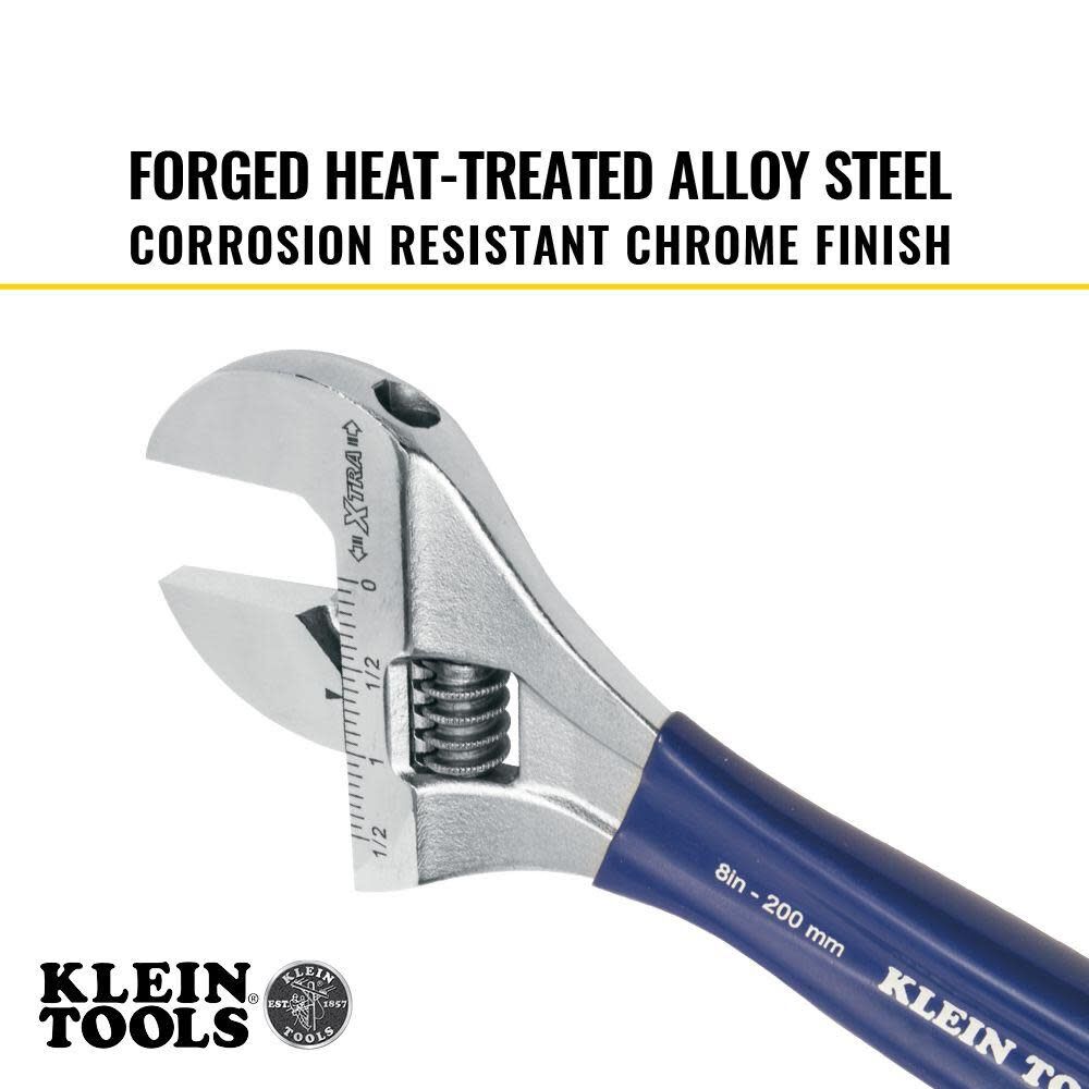 Klein Tools 8 Inch Slim-Jaw Precision Adjustable Wrench, large image number 4