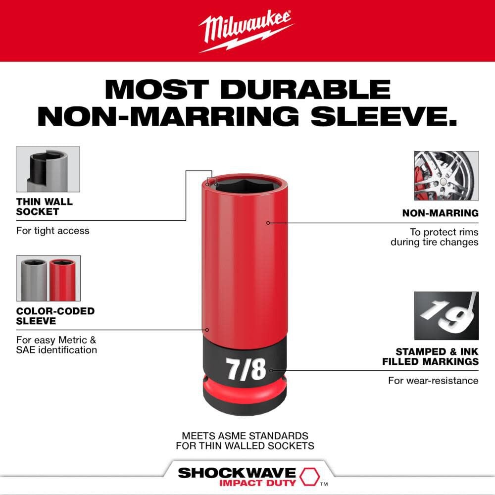 Milwaukee Shockwave Impact Duty Socket 1 2 Drive Sae Metric Lug Nut Wheel Set 11pc 49 66 7833 Simolary simolary.com 9