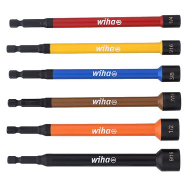 Wiha Color Coded Magnetic Nut Setters 6 Piece Set