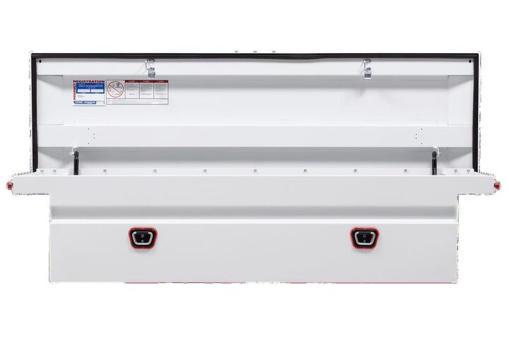 Weather Guard Saddle Truck Tool Box Steel Full Low Profile White, large image number 1