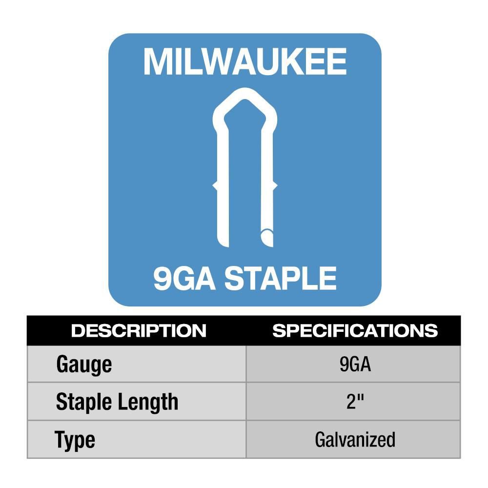 Milwaukee Galvanized Staples 2inch 9 Gauge, large image number 6