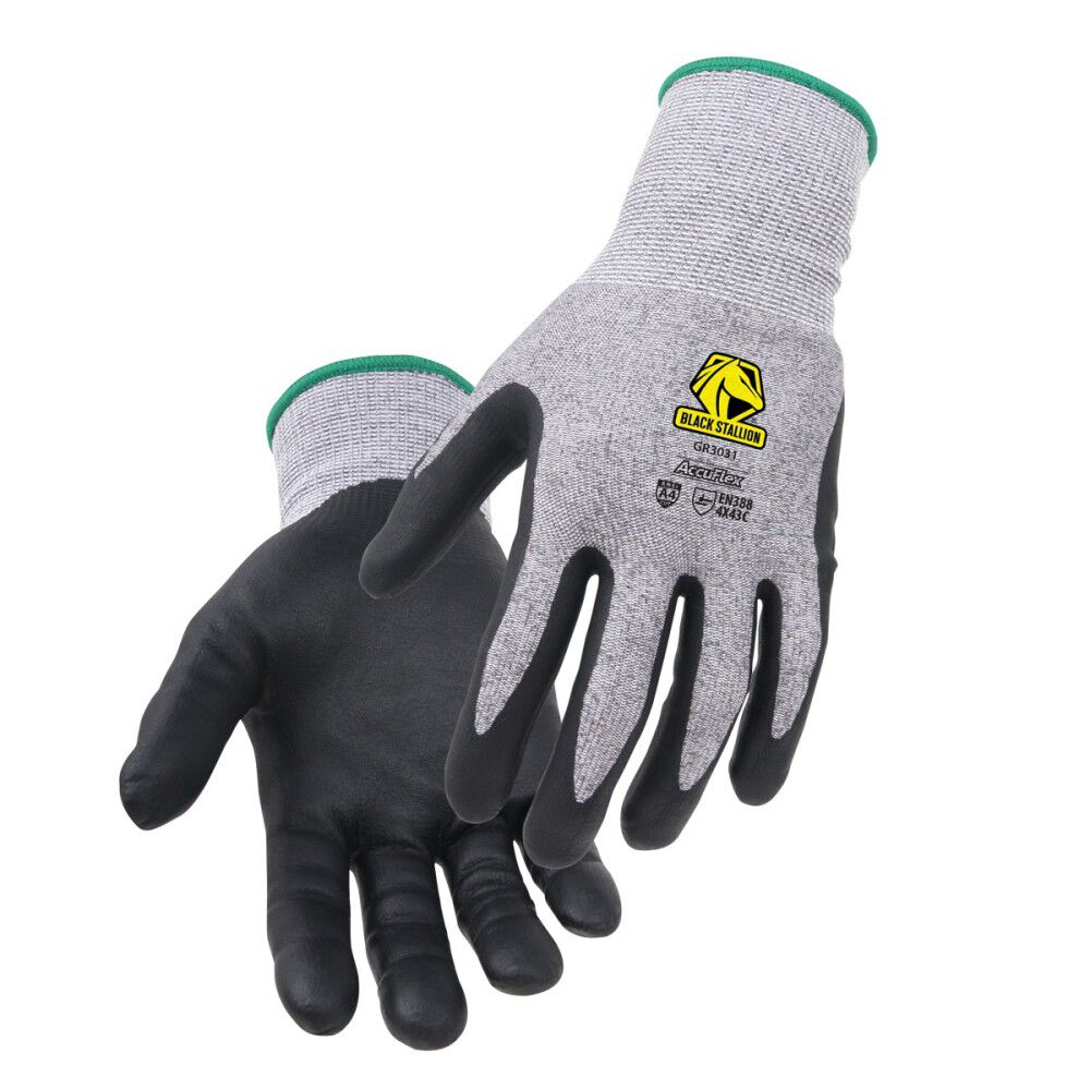 Black Stallion AccuFlex Gray/Black A4 Cut-Resistant Nitrile Knit Gloves, large image number 1