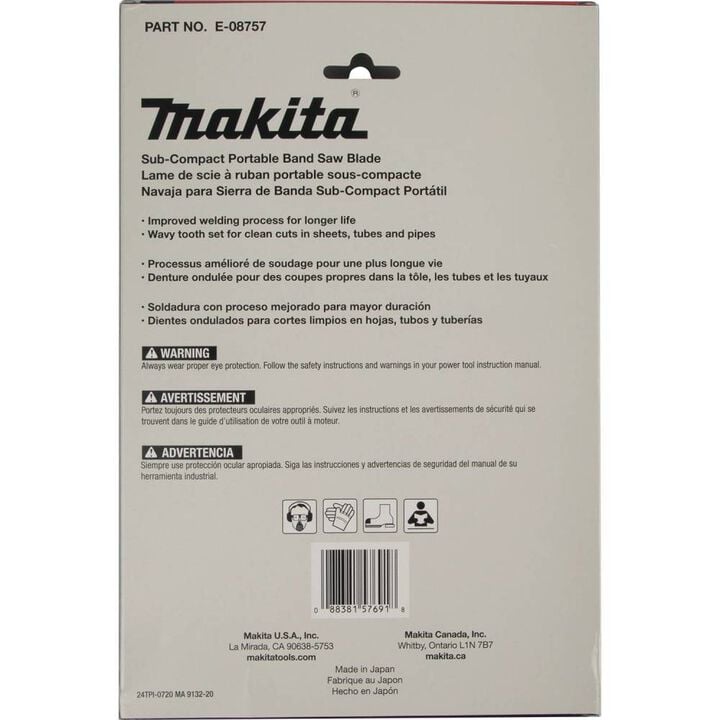 Makita Band Saw Blades Bi Metal Sub Compact Portable 28 3/4in 24 TPI 5pk, large image number 1
